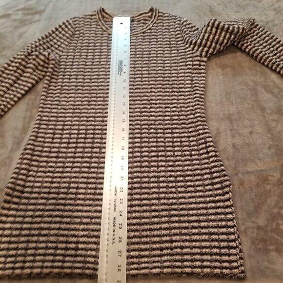 Theory Belira Evian Medium Black Striped Wool Blend Knit Tunic Sweater Pullover - Picture 7 of 8